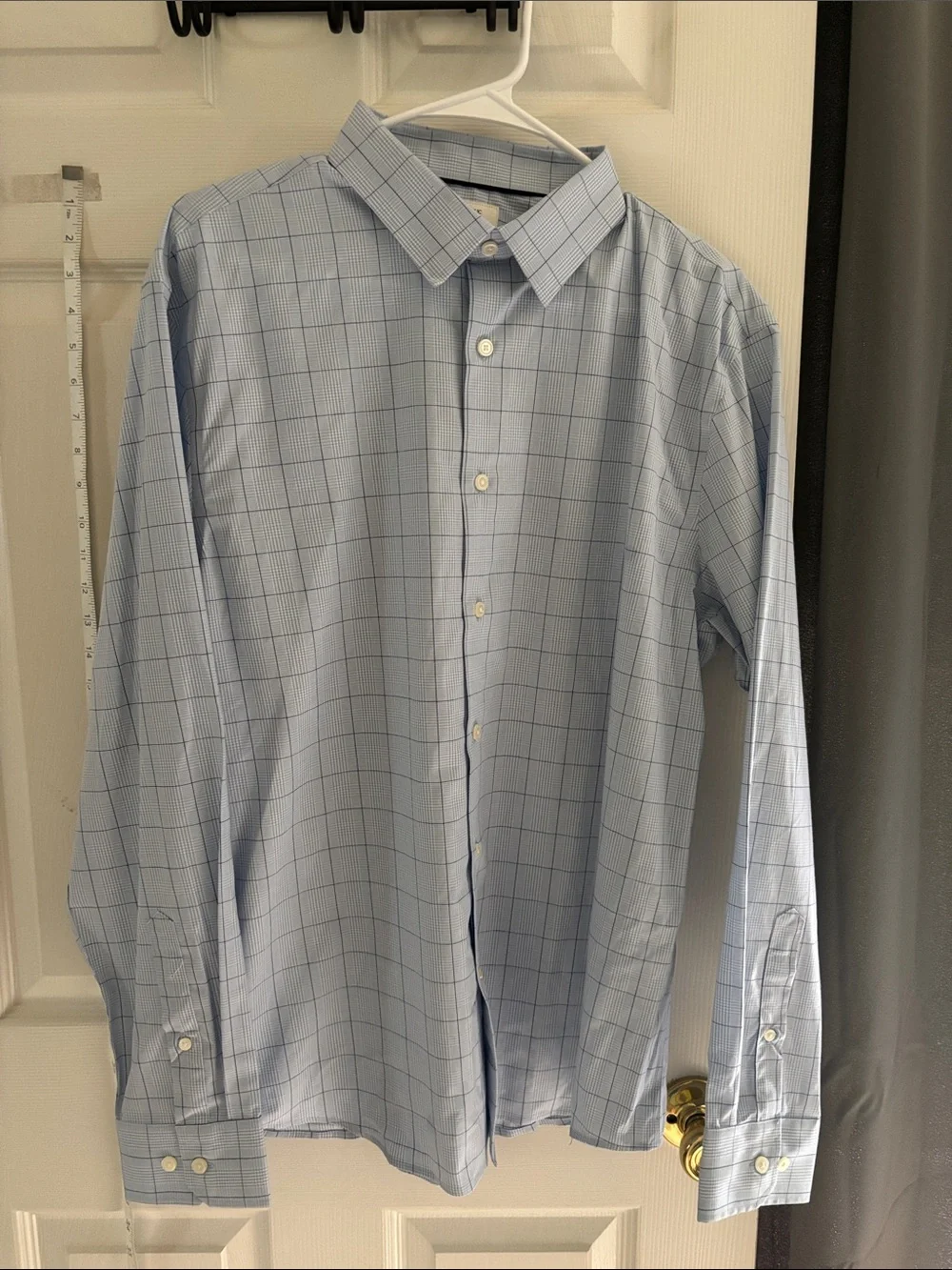 Men's Banana Republic Light Blue Windowpane Dress Shirt